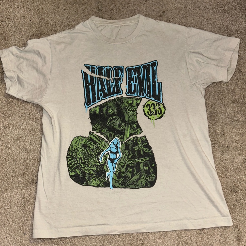 Half evil 333 white swamp monster short sleeve t shirt
